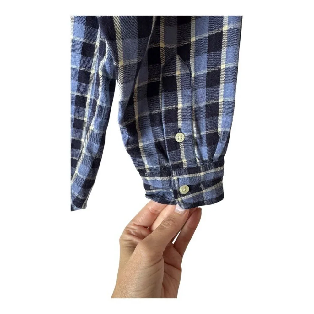 Ralph Lauren Shirt‎ Boys 5 Blue Checked Cotton Button Down Preppy Academia